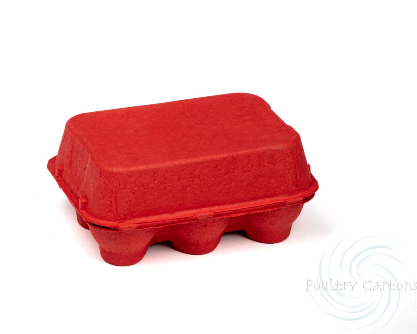 A Poppy Red Paper Pulp Chicken Egg Cartons (6 eggs) on a white background.