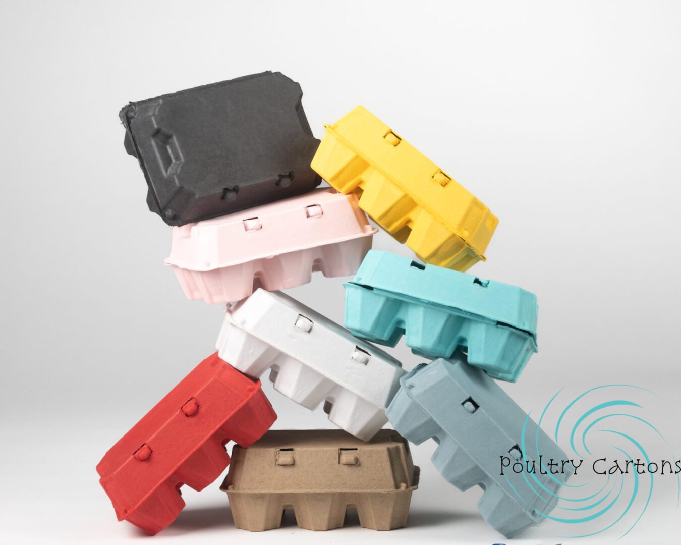 Stacked colored Egg cartons