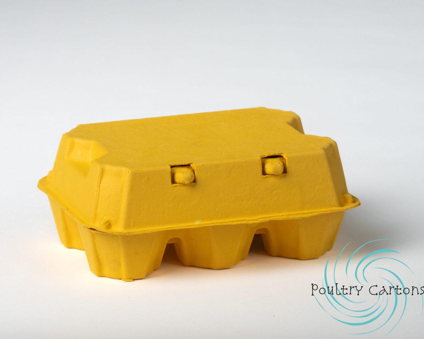 A closed Sunny Side Up Yellow Duck and/or Turkey Egg carton on a white background.