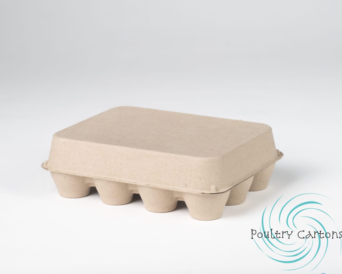 Brown cardboard egg carton, closed lid.